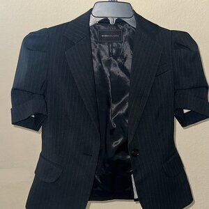 💼 BCBGMAXAZRIA Black Pinstripe Puff-Sleeve Blazer | Size XS | $30